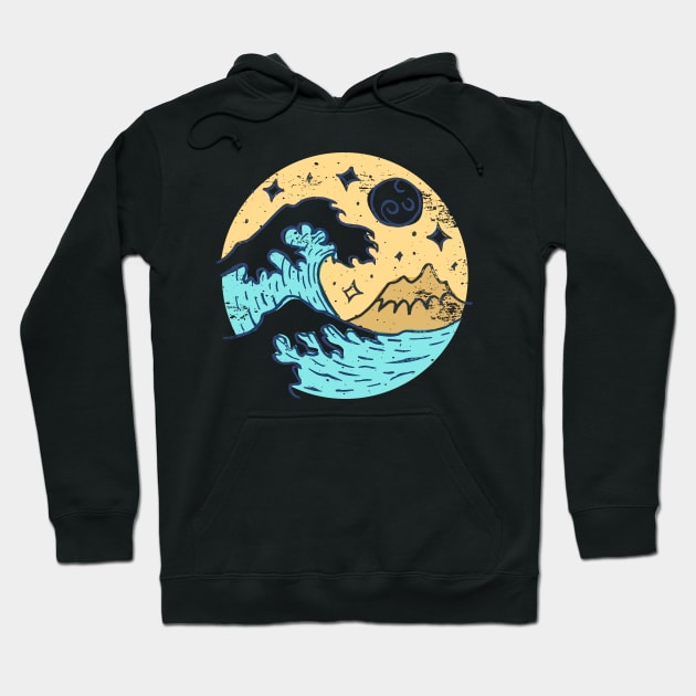 The Great Wave Sun Shine Hoodie by RajaGraphica